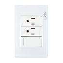 Placa Lucek Colors apagador sencillo y 2 contactos blanco - La nueva eléctrica