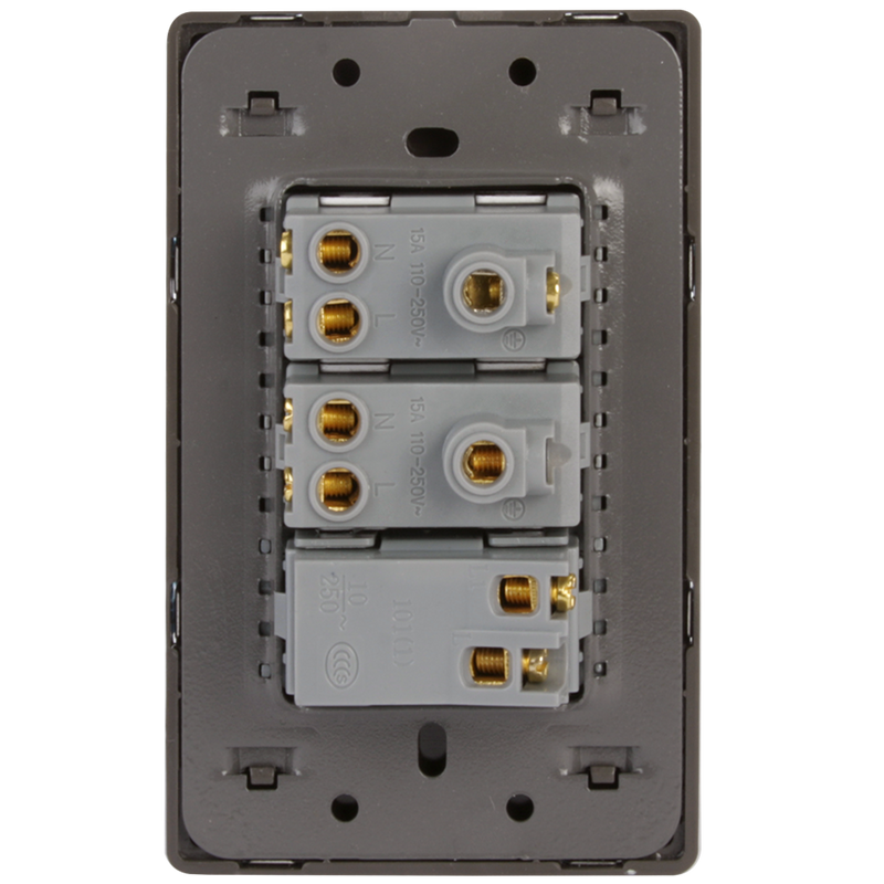 Placa Lucek Metálica 1 apagador 2 contactos anodizado - La nueva eléctrica
