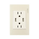 Placa Lucek Colors c/2 contactos y 2 entradas USB hueso - La nueva eléctrica