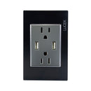 Placa Lucek Colors c/2 contactos y 2 entradas USB negro - La nueva eléctrica