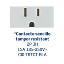 Contacto Leviton Cien sencillo con tierra blanco - La nueva eléctrica
