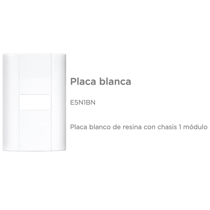 Placa Bticino modus 1v blanca