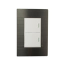 Placa Solaris acero inoxidable con base blanca 2 apagadores - La nueva eléctrica