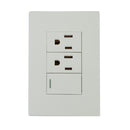 Placa Solaris lisa 2 contactos 1 apagador escalera o sencillo - La nueva eléctrica