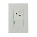 Placa Solaris lisa 1 apagador escalera o sencillo + 1 contacto - La nueva eléctrica