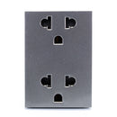 Contacto Lucek Colors dúplex con conexión euroamericana 3 módulos anodizado - La nueva eléctrica