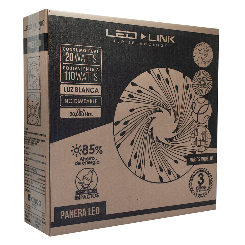 Plafón LED Link 20W frío 6500K 127V Margarita - La nueva eléctrica