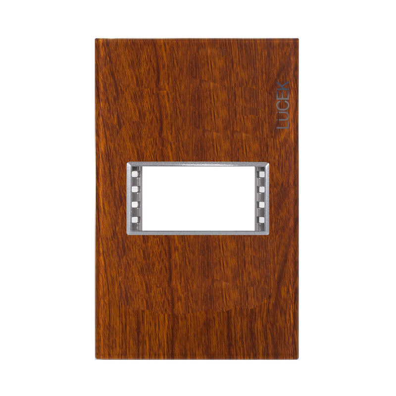 Placa Lucek colors metalica 1 ventana madera nogal