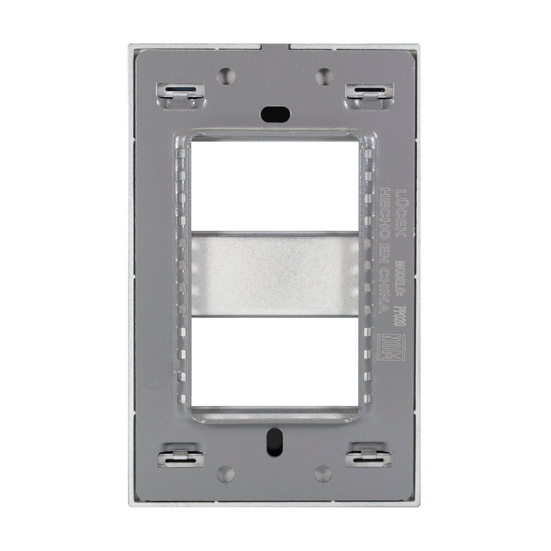 Placa Lucek colors metalica 2 ventanas gris