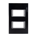 Placa Lucek Colors metálica 2 ventanas negro - La nueva eléctrica