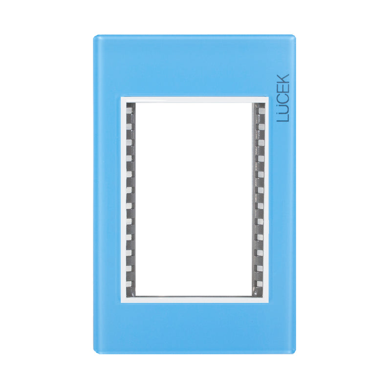 Placa Lucek colors metalica 3 ventanas azul cielo