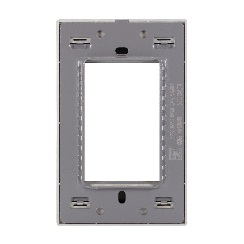 Placa Lucek colors metalica 3 ventanas gris