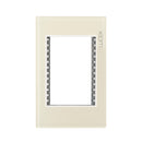 Placa Lucek Colors metálica 3 ventanas hueso - La nueva eléctrica