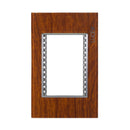 Placa Lucek Colors metálica 3 ventanas madera nogal - La nueva eléctrica