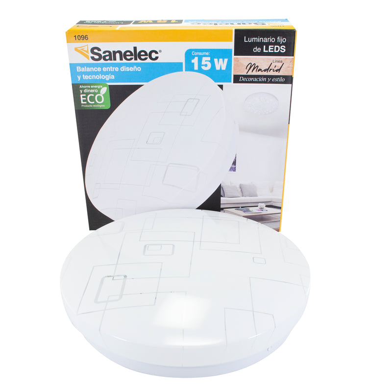 Plafón Sanelec led 15w madrid