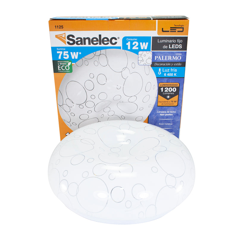 Plafón Sanelec led 12w palermo