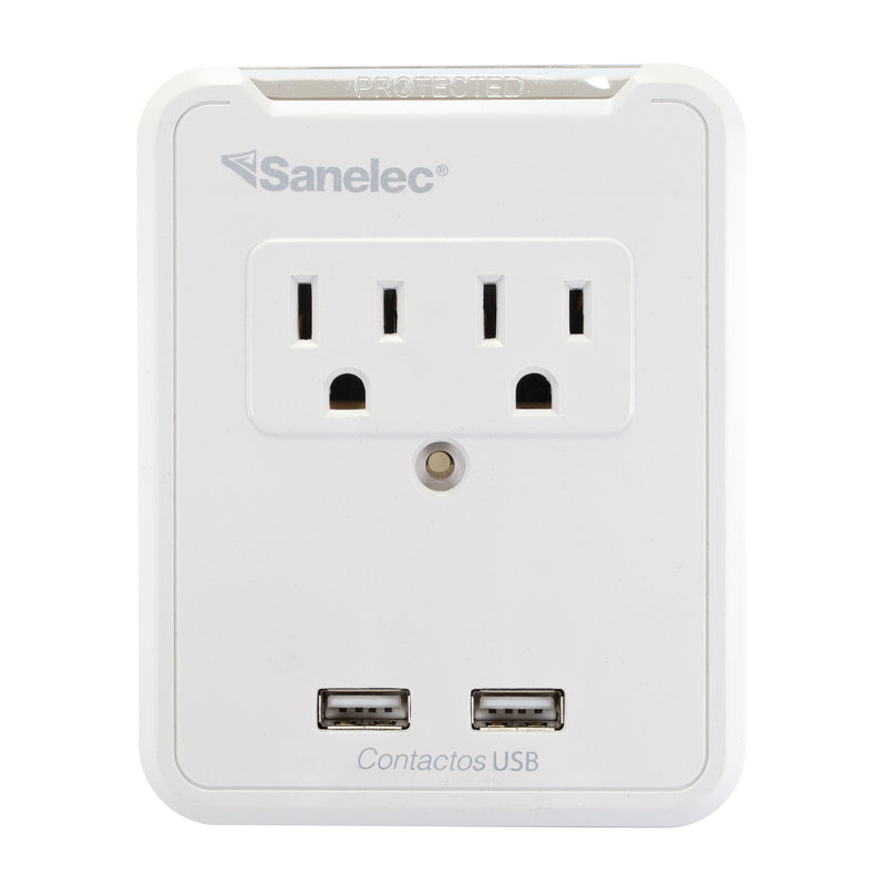 Supresor de picos Sanelec 110jl 2usb p/tel