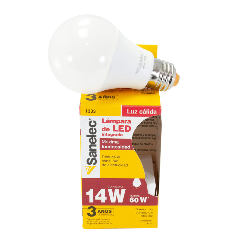 Foco Sanelec bulbo led 14w 100-240 3000k