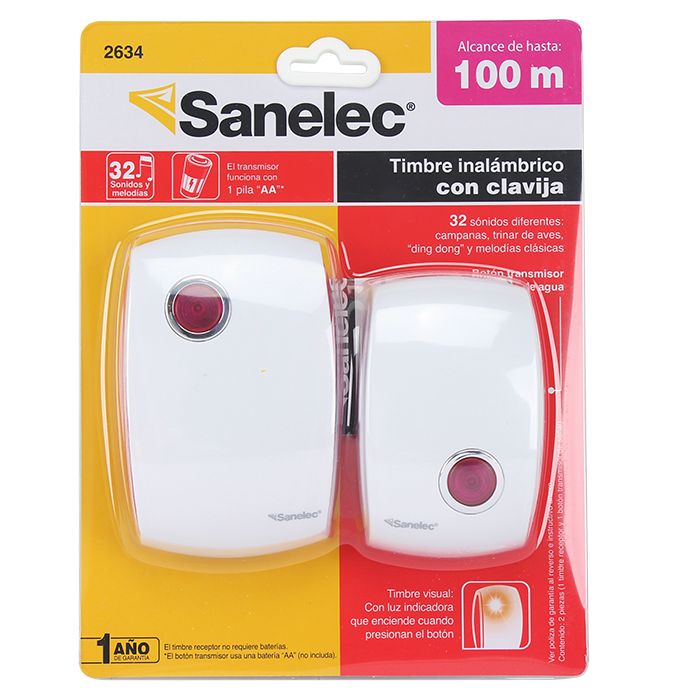 Timbre Sanelec inalambrico rosa