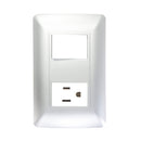 Placa Sanelec Toscana Silver con apagador y contacto - La nueva eléctrica