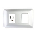 Placa Sanelec Toscana Silver con apagador y contacto - La nueva eléctrica