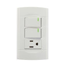 Placa Sanelec Roma con 2 apagadores y contacto - La nueva eléctrica