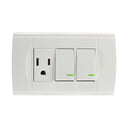 Placa Sanelec Roma con 2 apagadores y contacto - La nueva eléctrica