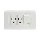 Placa sanelec roma con apagador y 2 contactos - La nueva eléctrica