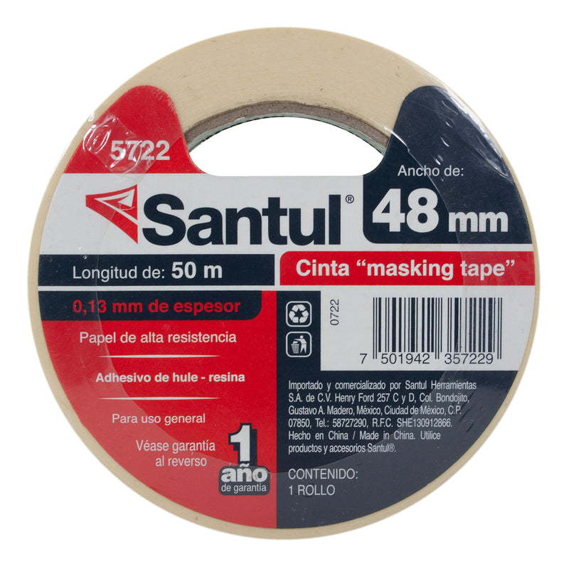 CINTA MASKING TAPE SANTUL 48mm 2" 50m