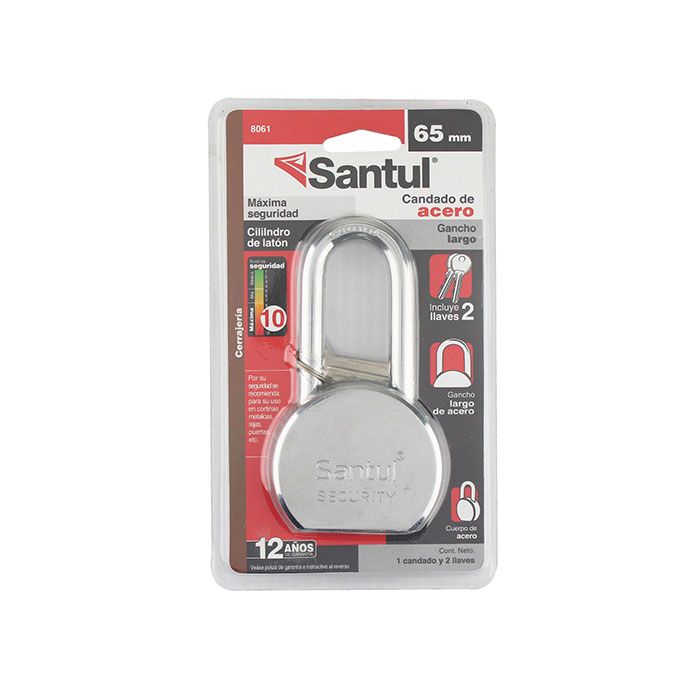 Candado Sanelec 65ww max seguridad gancho largo