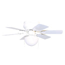 Ventilador Kley de techo con lámpara 6 aspas 30 blanco - La nueva eléctrica