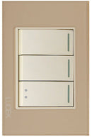 Placa Lucek crystal c/2 apagadores sencillo y escalera dorado/marfil - La nueva eléctrica