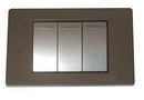 Placa Lucek metal 3 apagadores sencillos anonizado - La nueva eléctrica