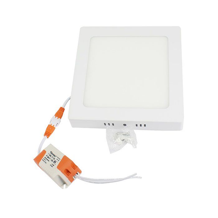 Luminario Sanelec led 12w sobreponer cuadrado cálido