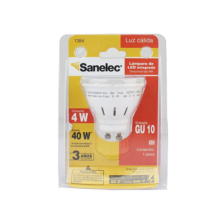 Foco Sanelec led gu10 4w cálido