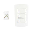 Placa Sanelec Roma con 3 apagadores sencillos - La nueva eléctrica