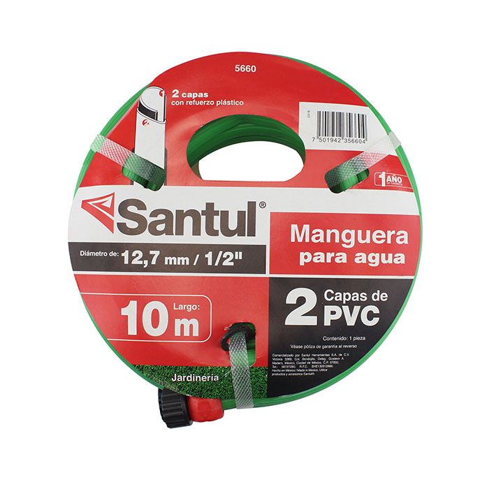 Manguera Santul para jardin reforzada 2 capas pvc,10 m